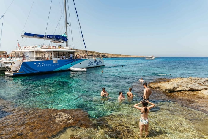 Tur med katamaran til den blå lagune, strande og bugter