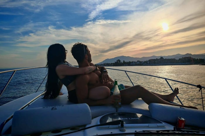 Marbella: Sunset on a Shared Yacht with Cava and Strawberries