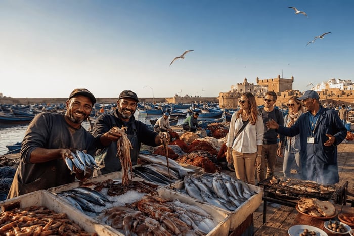 Depuis Marrakech : excursion à Essaouira, médina, port et côte atlantique