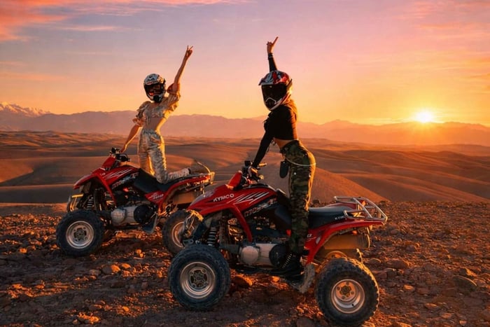 Marrakech : Quad dans le désert d'Agafay, balade à dos de chameau et dîner-spectacle