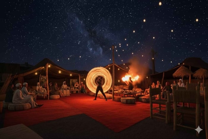 Marrakesh: Kamelridning i Agafay-ørkenen ved solnedgang med middagsshow