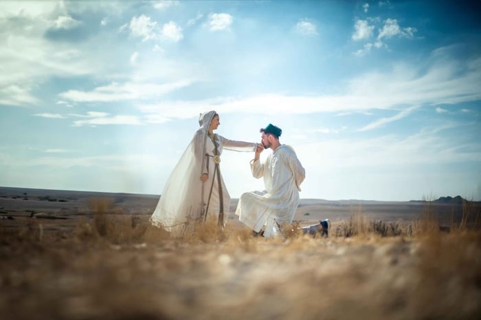 Photoshoot with Moroccan Traditional outfit in Agafay Desert