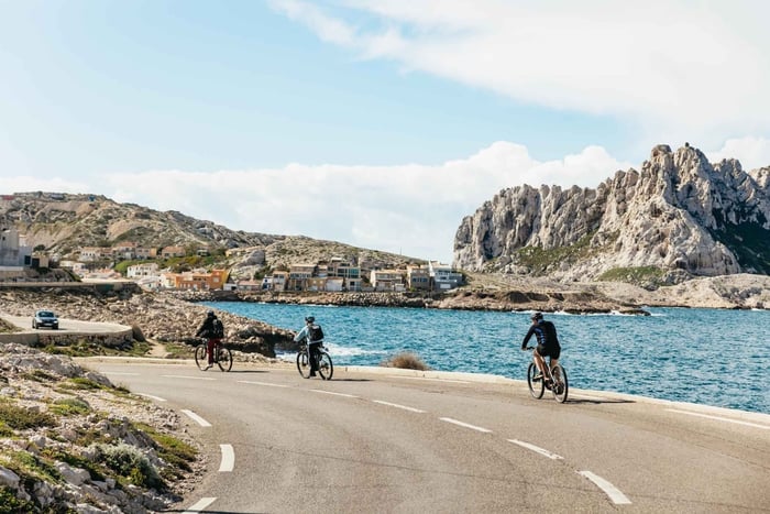 Marseillesta: Opastettu sähköpyöräretki Calanque de Sormiouun