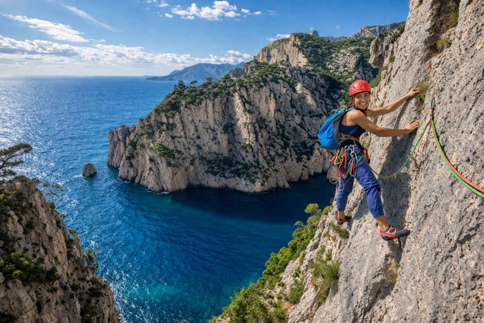 Marselha: Escalada em via longa nas Calanques – Guia certificado