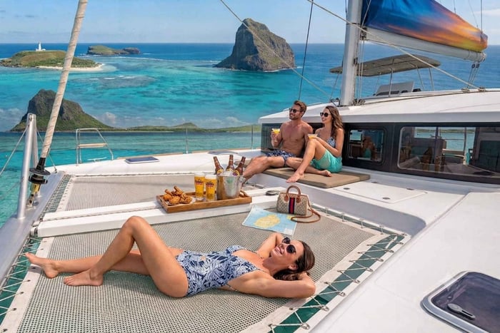 Mauritius Catamaran Cruise: 3 North Island with Lunch Drinks