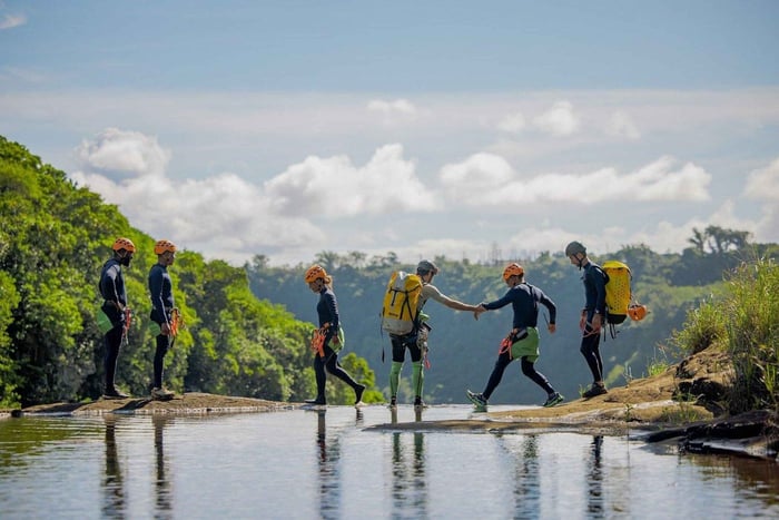 Seven Waterfalls Abseiling and Canyoning Guided Experience