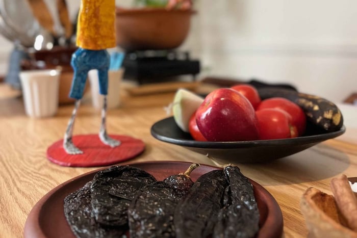 Visita al mercado, clase de cocina y banquete mexicano de tres platos