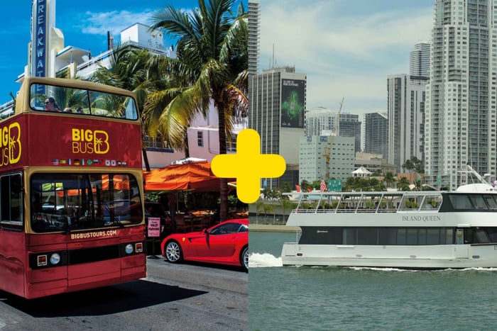 Halbtagestour der Bustour mit offenem Verdeck plus Biscayne Bay Cruise