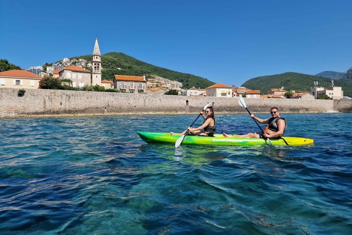 Budva: small group kayak tour to Sv.Nikola island caves