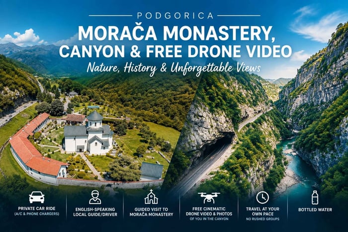 Monastère de Morača, canyon et vidéo drone gratuite