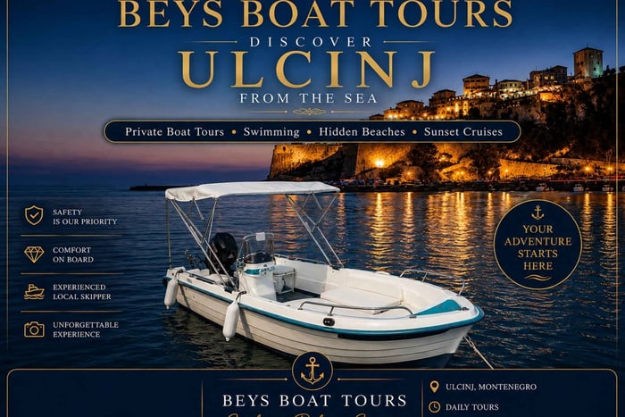Ulcinj: tours privados en lancha motora (bebida sin alcohol gratuita)