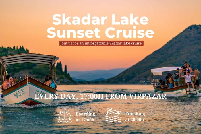 Virpazar : Inoubliable croisière au coucher du soleil vers le monastère de Kom
