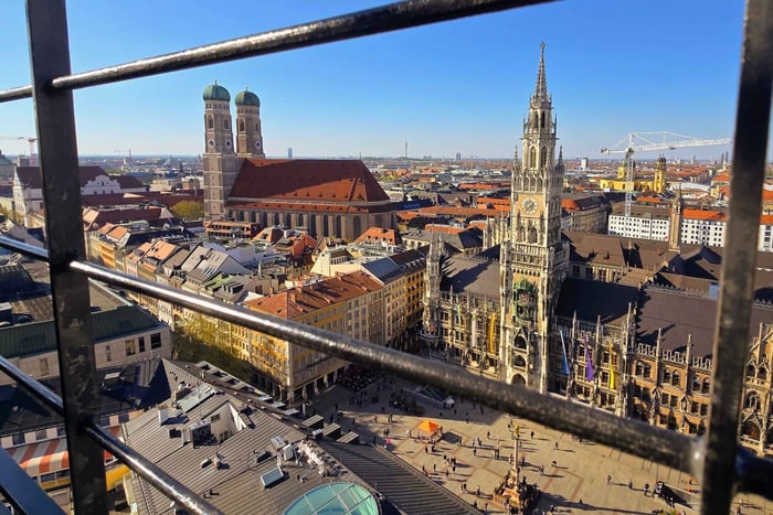 Munich from above: two towers, two views