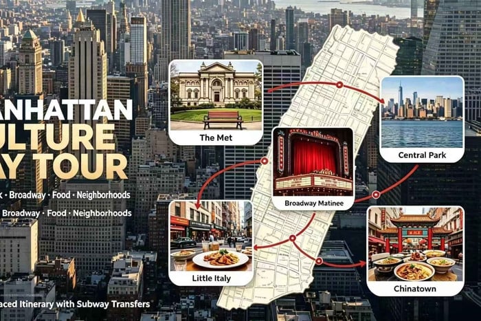 Nueva York: tour de día completo con espectáculo de Broadway y degustaciones