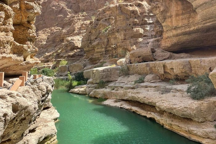 Från Muscat: Privat tur till Wadi Shab & Sinkhole med gratis lunch