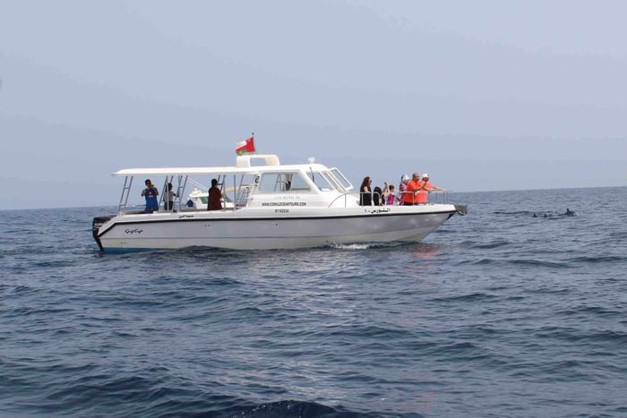 Muscat: tour di avvistamento dei delfini e snorkeling in barca