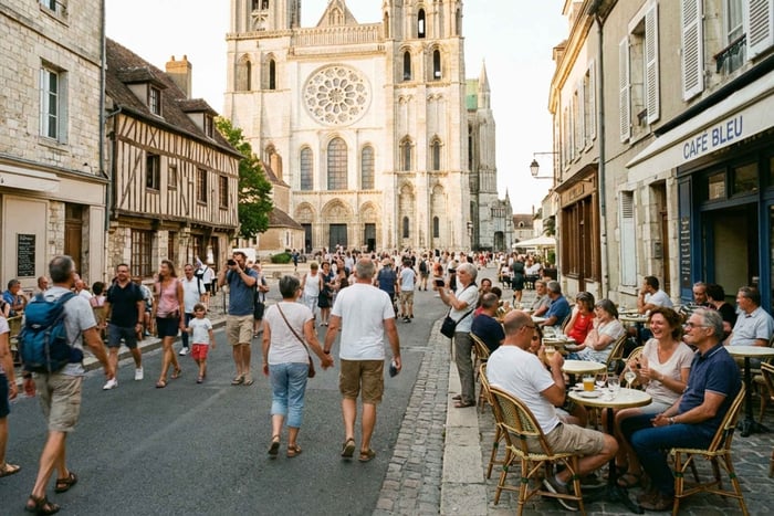 Heldagsbesøk i Chartres med guide og transport fra Paris