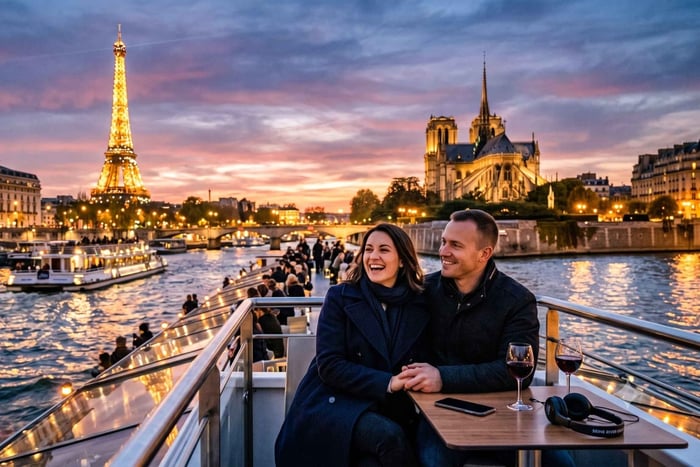 Romantische Flussfahrt auf der Seine mit verschiedenen Dinner-Optionen