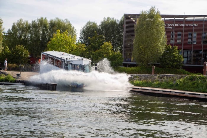 City and River Seine Tour on an Amphibious Bus