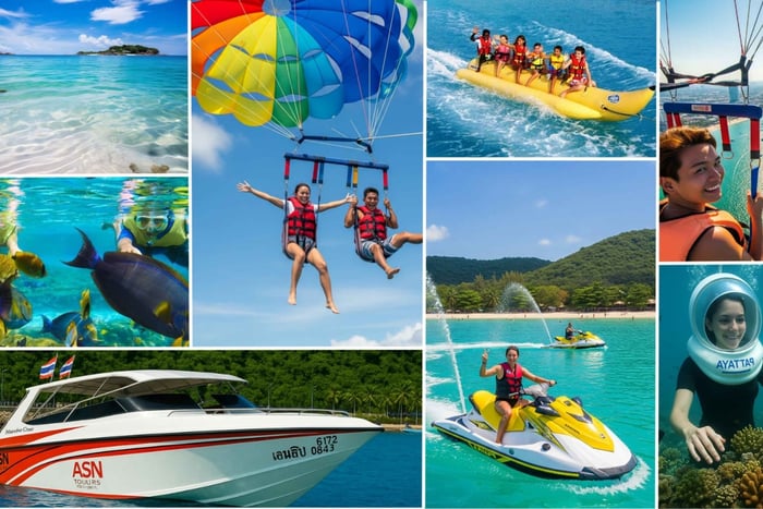 Pattaya: Coral Island -pikaveneajelu lounaalla ja kuljetuksella