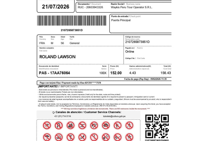 Machu Picchu: Entrance Ticket to Machupicchu + Guide + Bus