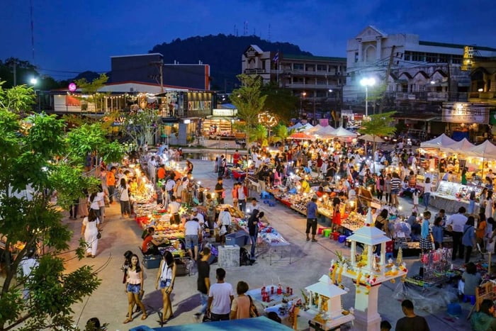 incrível vista do pôr do sol e passeio pelo mercado local