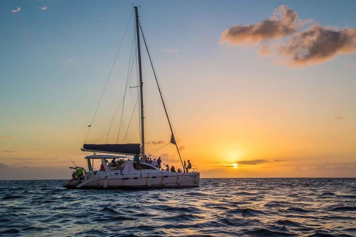 Phuket: Coral Island & Sunset Dinner by Sailing Catamaran