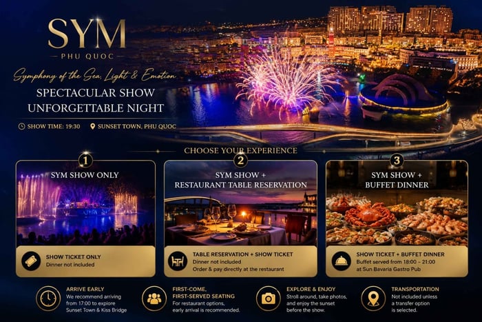 SYM Show Ticket with Optional Dinner & Transfer