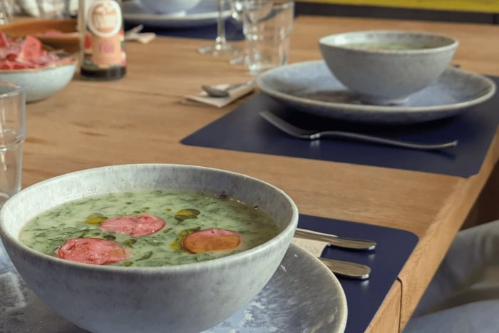 Portugese kookles met maaltijd en drankjes