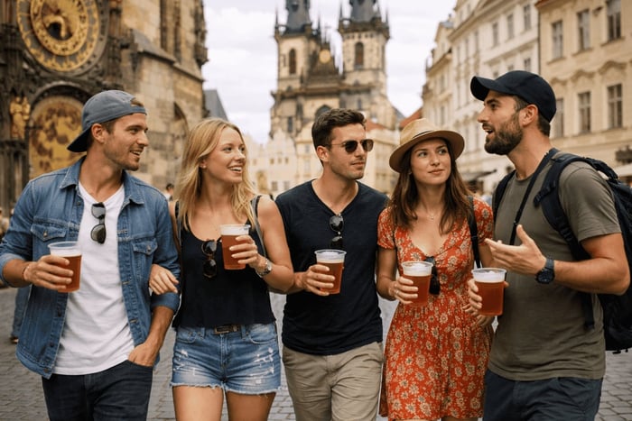 Begeleide biertour door Praag en bierbusavontuur
