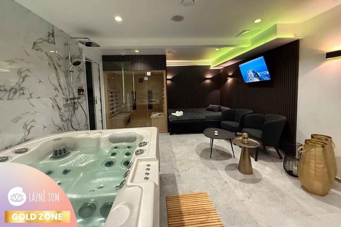 Prague: Modern Private Spa with Jacuzzi and Sauna