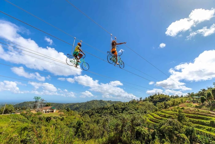 From San Juan: Zipline & Toro Bike Tour with Transportation