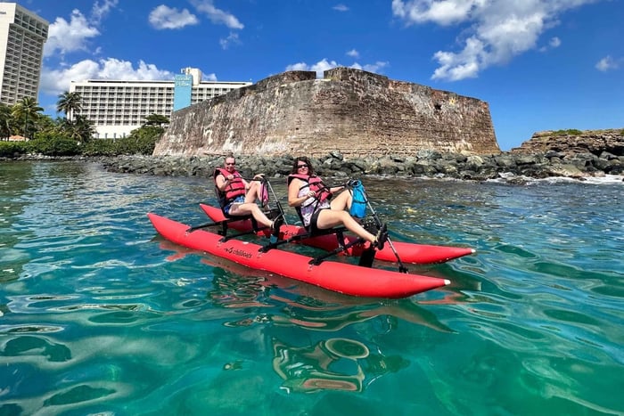 San Juan: Chiliboats Waterbike Adventure in Condado Lagoon