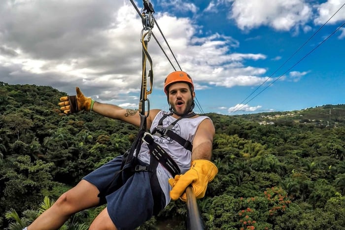 Desde San Juan: tour combinado de caminata por el bosque El Yunque y tirolesa