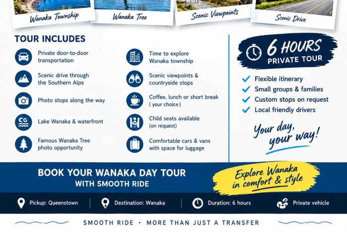 ️ Tour privado de Queenstown a Wanaka pasando por Arrowtown