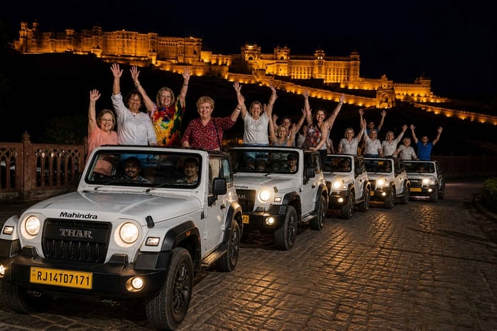 Jaipur: safari privato in jeep e tour notturno della città rosa
