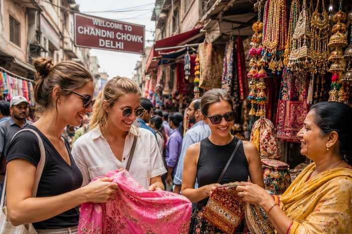 Mumbai/Jaipur/Delhi: Guidet shoppingtur med kvindelig guide