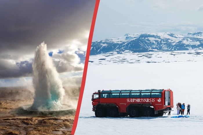 From Reykjavik: Golden Circle + Monster Truck Glacier Tour
