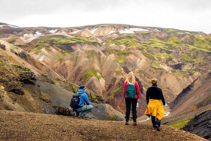 Fra Vandretur i højlandet ved Landmannalaugar og varme kilder
