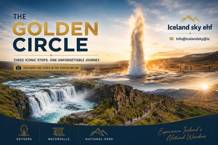 Tour privado por el Círculo Dorado con recogida en el aeropuerto de Keflavik y en Reikiavik
