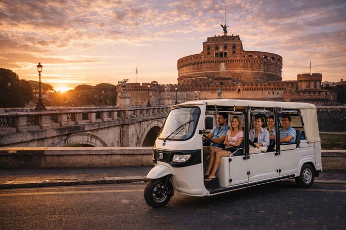 Elektryczna wycieczka Tuk-Tuk po Rzymie z usługą fotograficzną