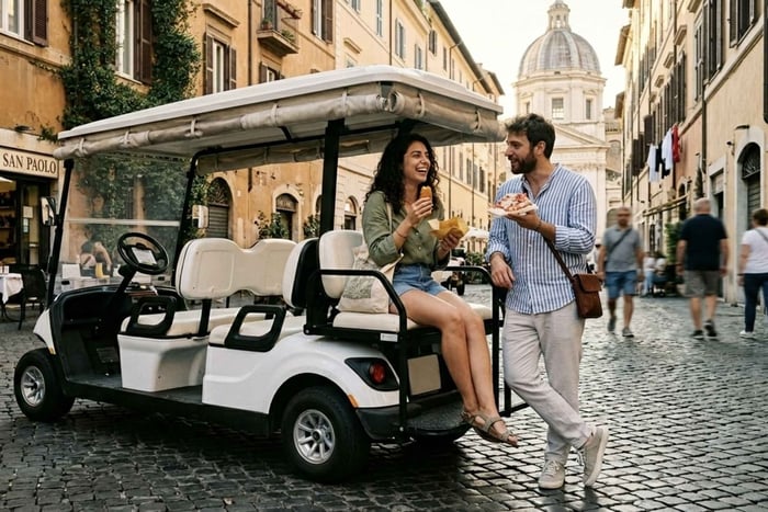 Roma in Love: Tour Privato in Golf Cart con Esperienza Gastronomica Inclusa