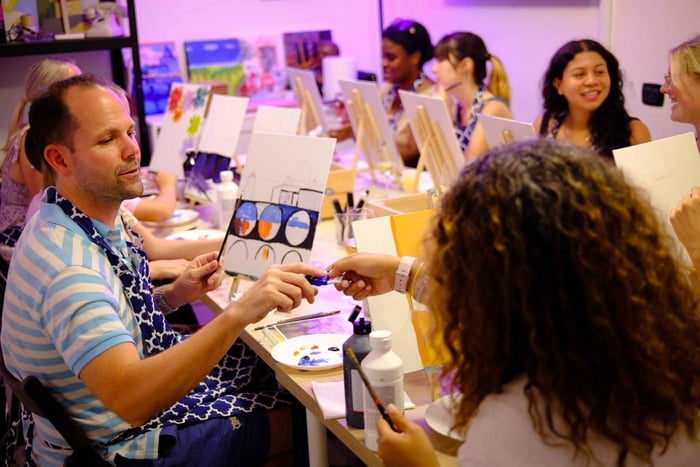 Rome: Painting Class with Unlimited Wine