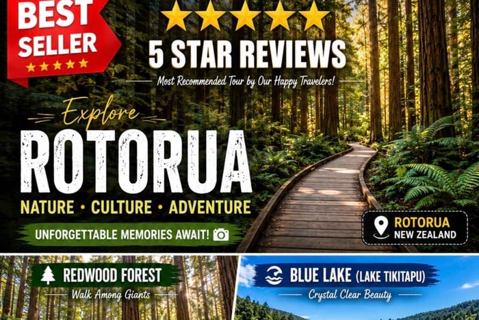 De Auckland: Viagem de um dia aos Lagos de Rotorua, Sequoias e Geotermal