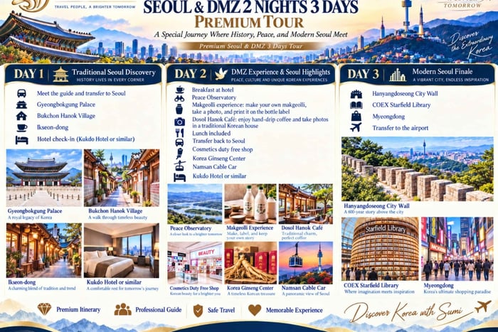 3-Day Guided Tour with DMZ, Gyeongbokgung & N Seoul Tower