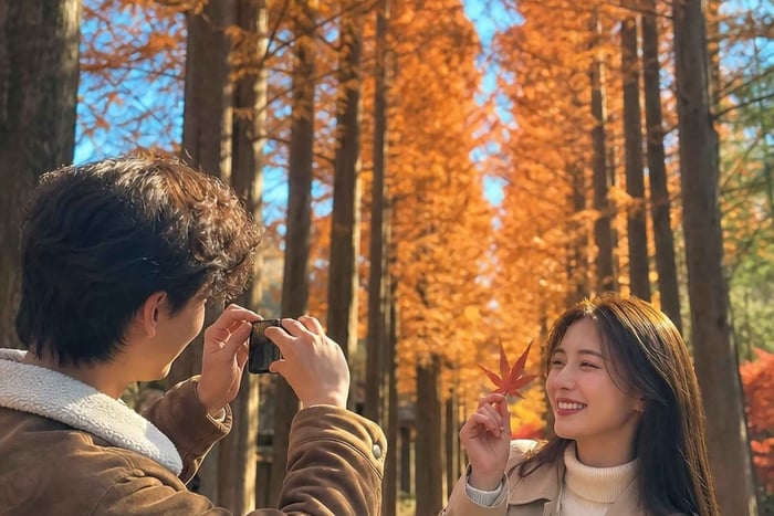 Hidden Autumn Foliage, Cafe Pokpo + Nami/Hanok/More