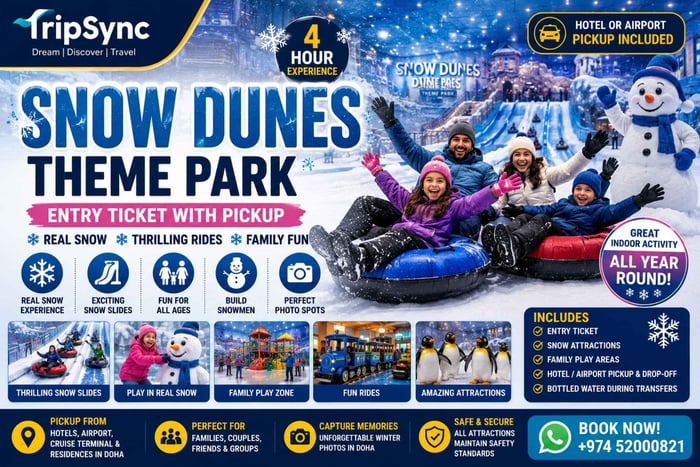 Doha: biglietto d'ingresso al parco a tema Snow Dunes con servizio di prelievo