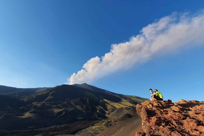 From Taormina: Etna Tour with Hiking, Cave Visit, & Tastings