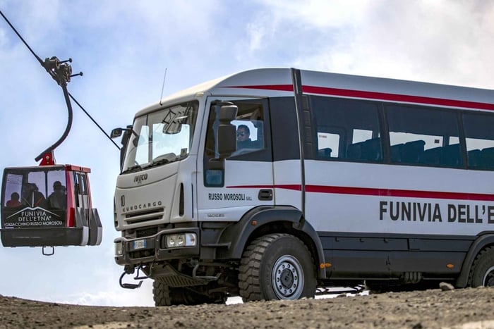 Monte Etna: Billete de ida y vuelta en teleférico y autobús 4x4