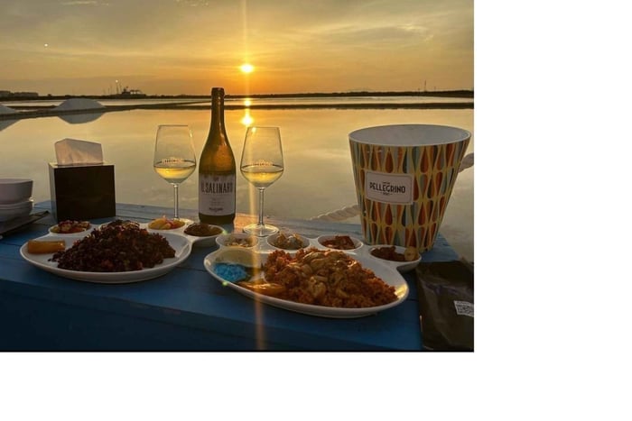 Sunset aperitif dinner at the Genna salt pans in Marsala